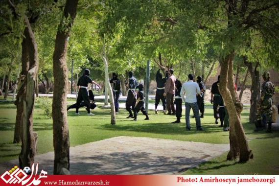 اجرای تمرینات نینجتسو در بوستان ارم همدان