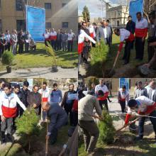 مراسم نمادین کاشت نهال به مناسبت روز درختکاری و استقبال از رویداد همدان 2018
